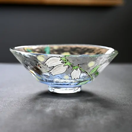Glass Hira Chawan Hotarubukuro ni Hotaru