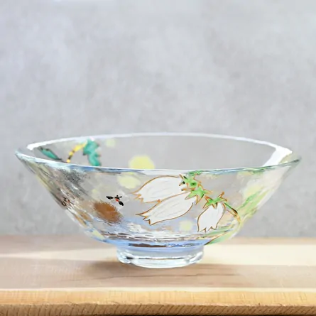 Glass Hira Chawan Hotarubukuro ni Hotaru