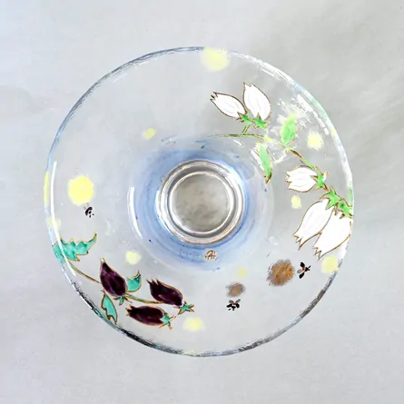Glass Hira Chawan Hotarubukuro ni Hotaru