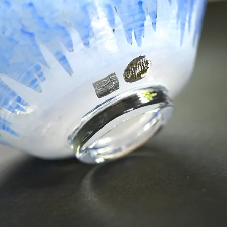 硝子平茶碗　義山　逆さ富士