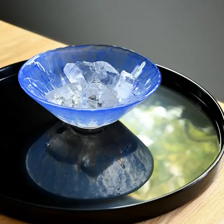 硝子平茶碗　義山　逆さ富士