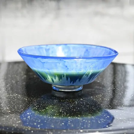 硝子平茶碗　義山　逆さ富士