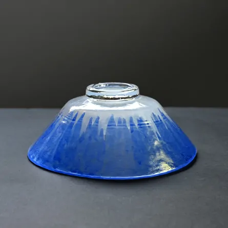 硝子平茶碗　義山　逆さ富士