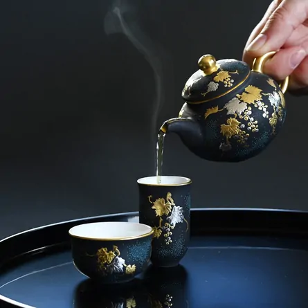 Platinum Morikin Budouzu Aochibumon Teaset