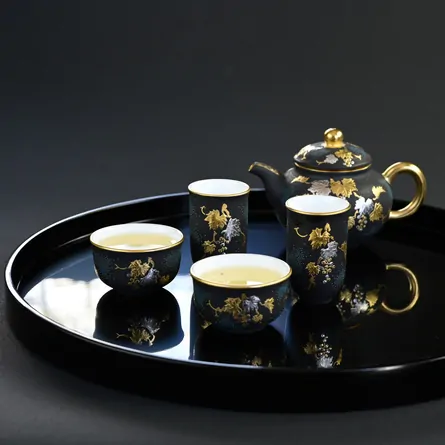 Platinum Morikin Budouzu Aochibumon Teaset