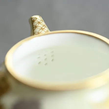 白金盛金盛葡萄図白粒文 茶器揃