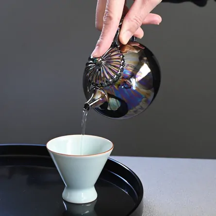 豊 艶後手急須黒瑪瑙 急須 後手急須 - Sazen Tea
