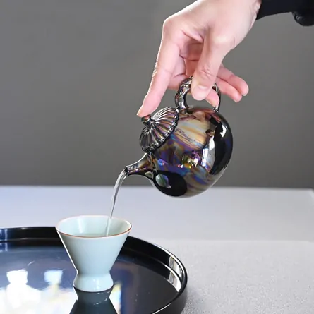豊 艶後手急須黒瑪瑙 急須 後手急須 - Sazen Tea