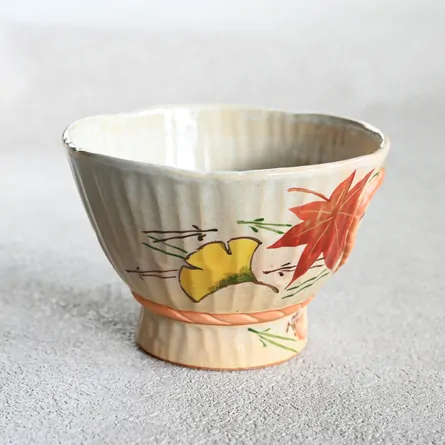 茶碗 灰釉 束柴 吹寄絵