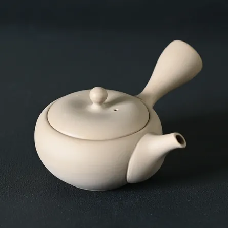 高資白泥いぶし急須 小 急須 横手急須 - Sazen Tea