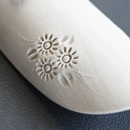 白泥印花茶則 白鷺