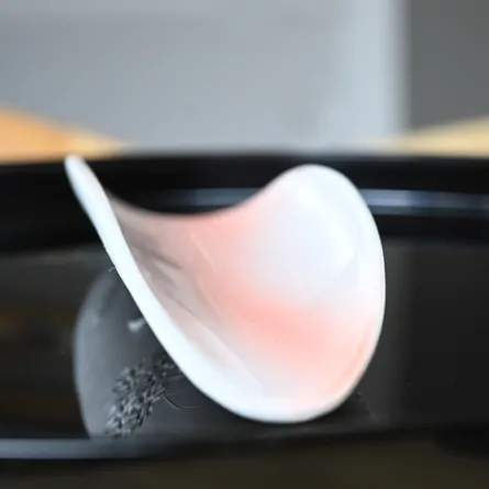 白泥印花茶則 白鷺