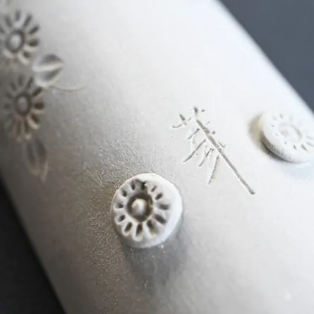 白泥印花茶則 白鷺