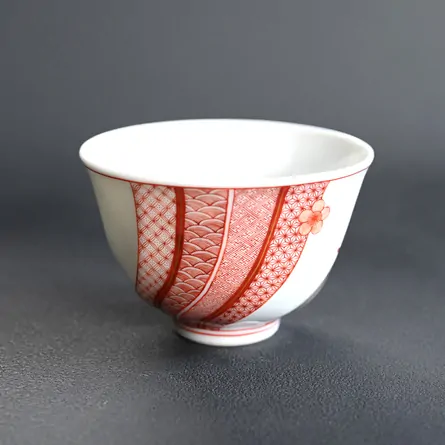  Akae Hosogaki Komon Senchawan