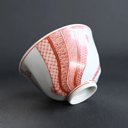  Akae Hosogaki Komon Senchawan