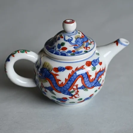 昭阿弥 グリン玉 色絵龍鳳