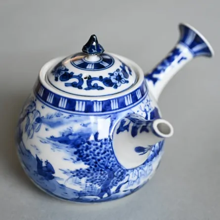 昭阿弥急須染付山水