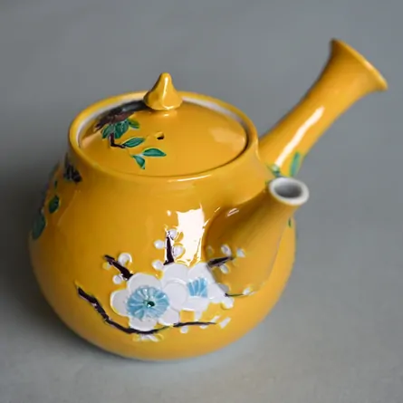 昭阿弥黄交趾四君子急須