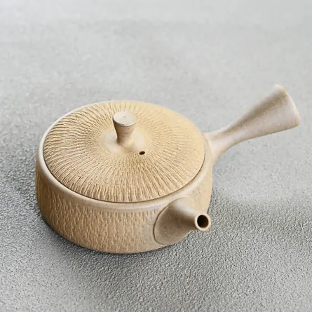 玉光  焼き締め平形ビリ急須