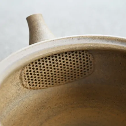 玉光  焼き締め平形ビリ急須