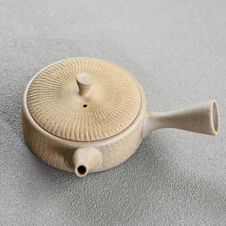 玉光  焼き締め平形ビリ急須