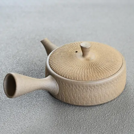 玉光  焼き締め平形ビリ急須