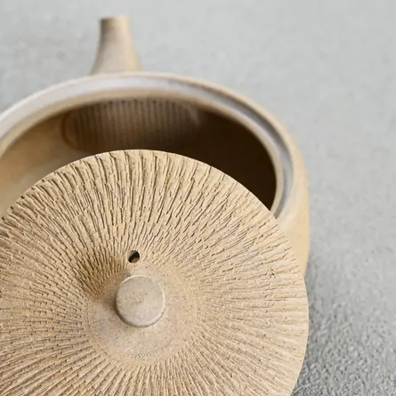 玉光  焼き締め平形ビリ急須