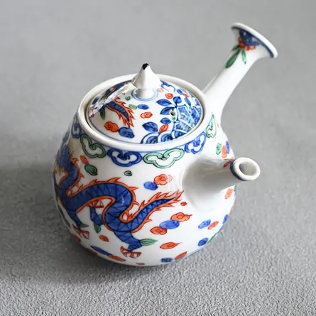 昭阿弥　色絵龍鳳横手急須