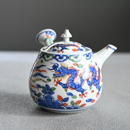 昭阿弥　色絵龍鳳横手急須