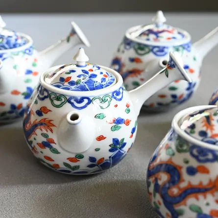 昭阿弥　色絵龍鳳横手急須