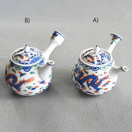 昭阿弥　色絵龍鳳横手急須