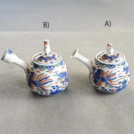 昭阿弥　色絵龍鳳横手急須