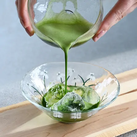 硝子平茶碗　鷺草