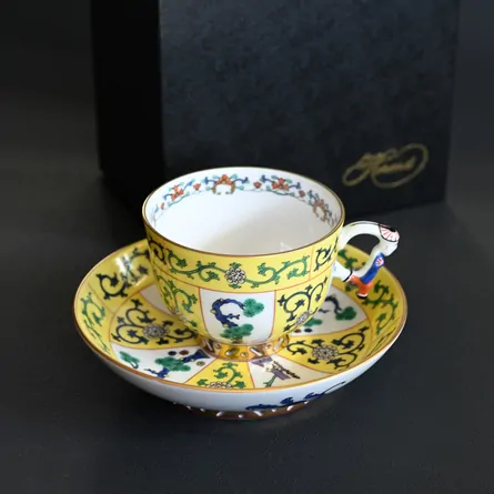 Herend 西安の黄ラージカップ&ソーサー
