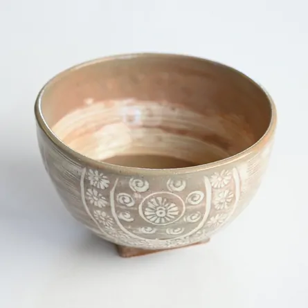 清和窯 俵茶碗三島枡高台 茶器＆茶道具 抹茶碗 - Sazen Tea