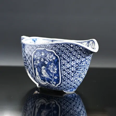 祥瑞小紋詰花鳥紋舟型湯冷まし