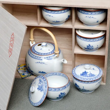 京絵山水　番茶器揃