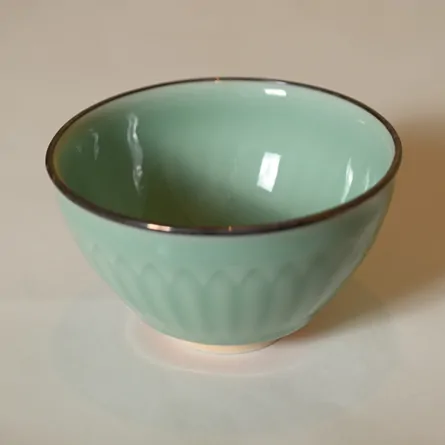 Celadon Tenmoku Chawan Mangetsu Utsushi
