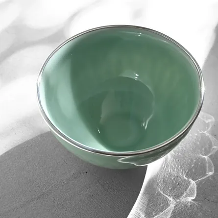 青磁天目茶碗 満月写