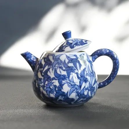 平安清昌 清華郡鳥図茗瓶 急須 後手急須 - Sazen Tea