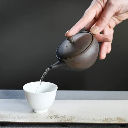 玉光火窯変碗型後手急須