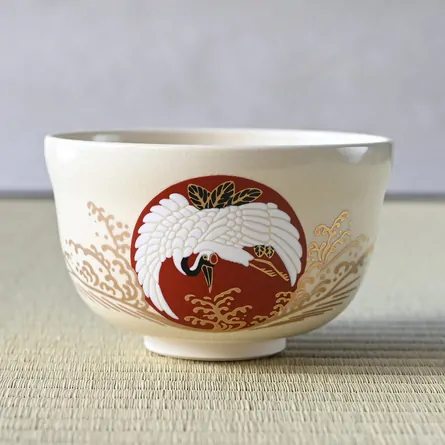 茶碗 仁清 日の出鶴