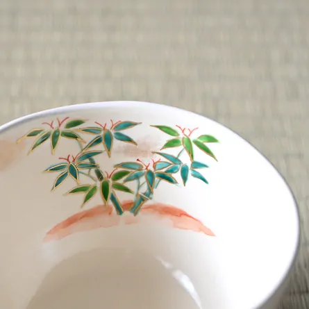 茶碗 仁清 松竹梅に鶴