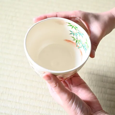 茶碗 仁清 松竹梅に鶴