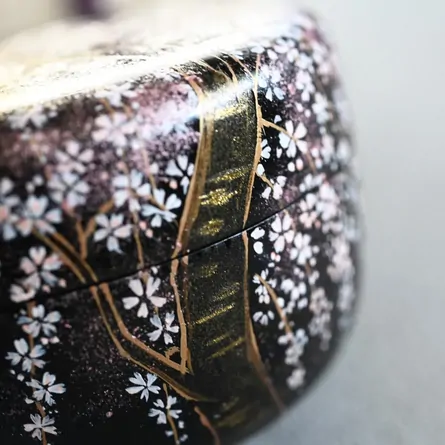 平棗　枝垂桜　蒔絵