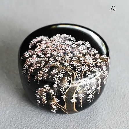 平棗　枝垂桜　蒔絵