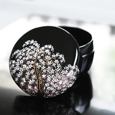 平棗　枝垂桜　蒔絵