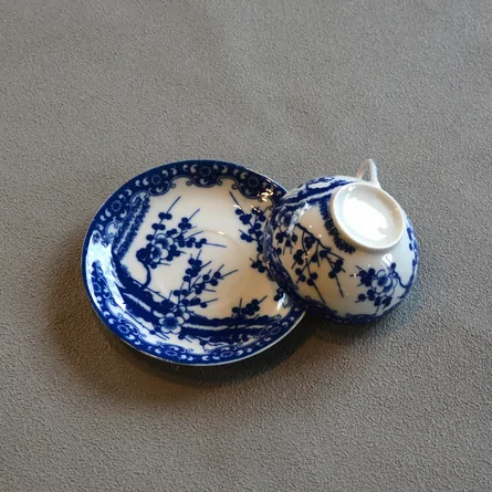 Eggshell Porcelain Cup and Saucer with Geisha Lithophane