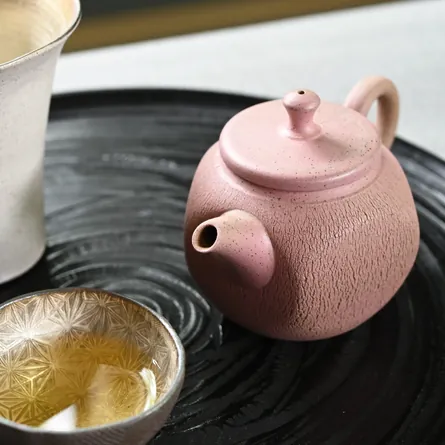 Jinshu Pink Arashi Shibori Kyusu