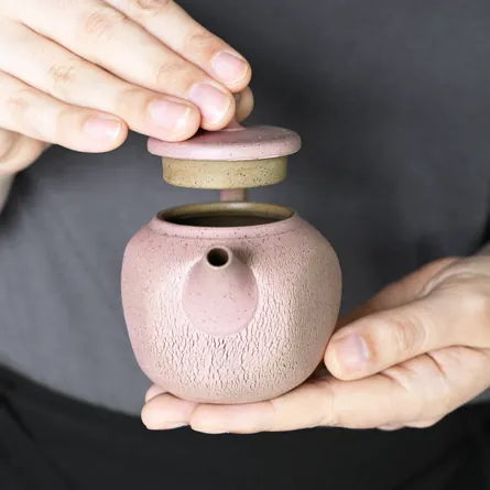 Jinshu Pink Arashi Shibori Kyusu